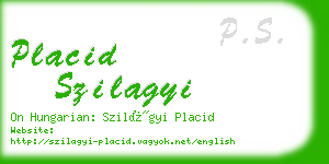 placid szilagyi business card